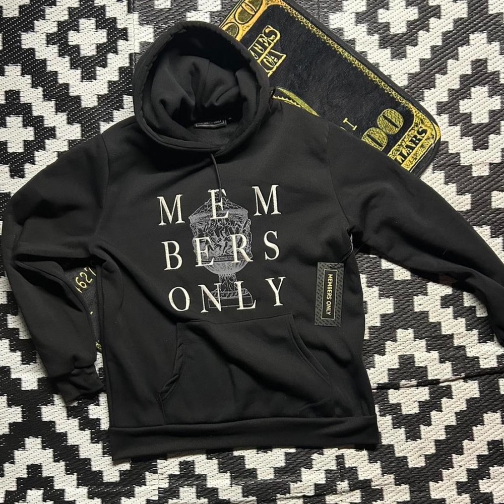 Members Only Black Graphic Hoodie